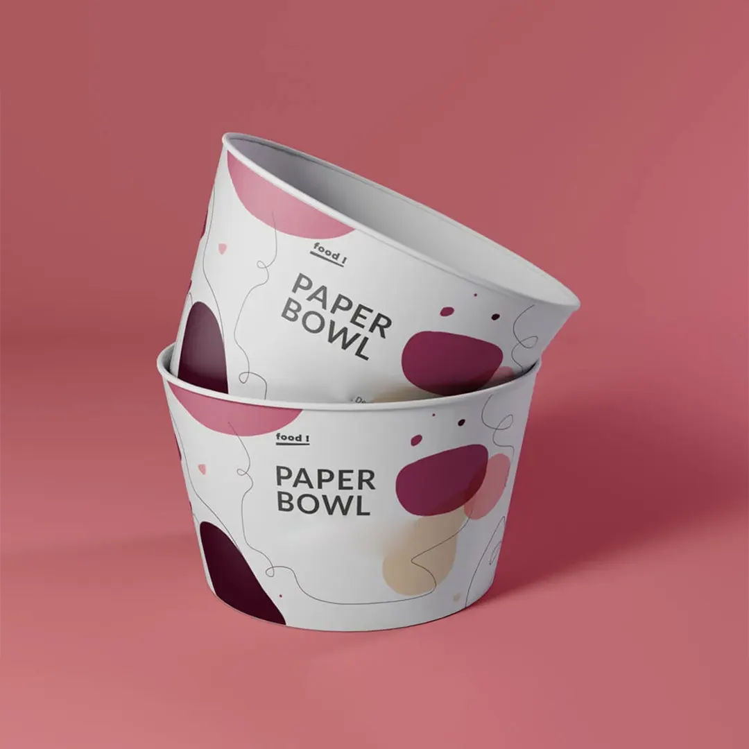 Bowl Paper Cups printed for a UK food business