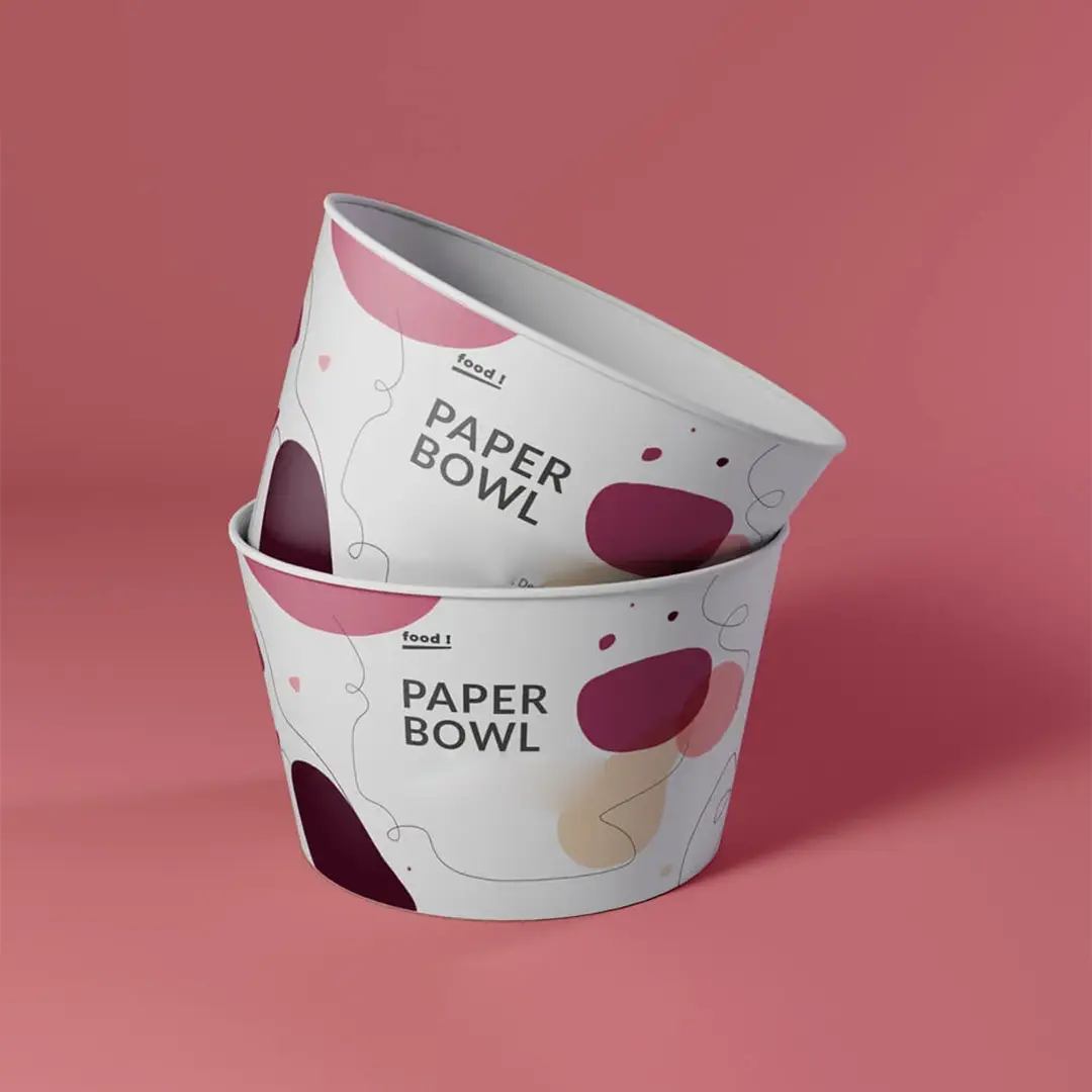 Bowl Paper Cups printed for a UK food business