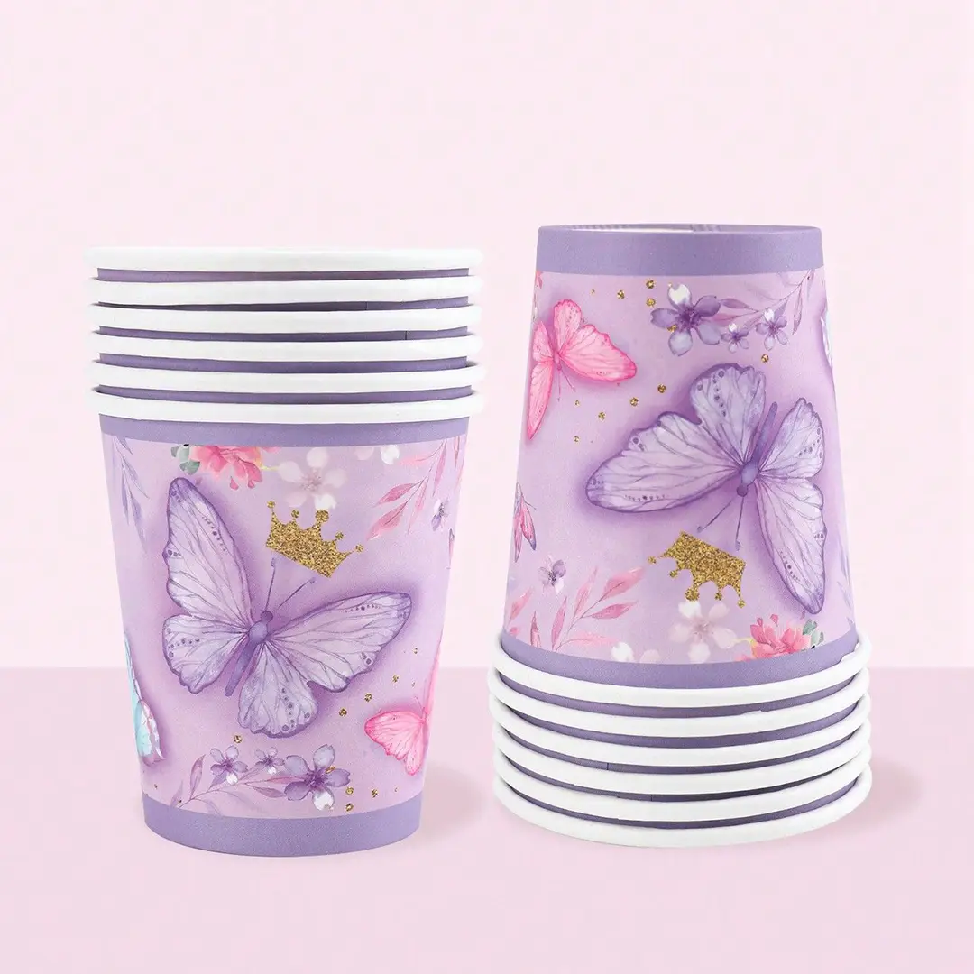 Butterfly Paper Cups printed for a UK food business