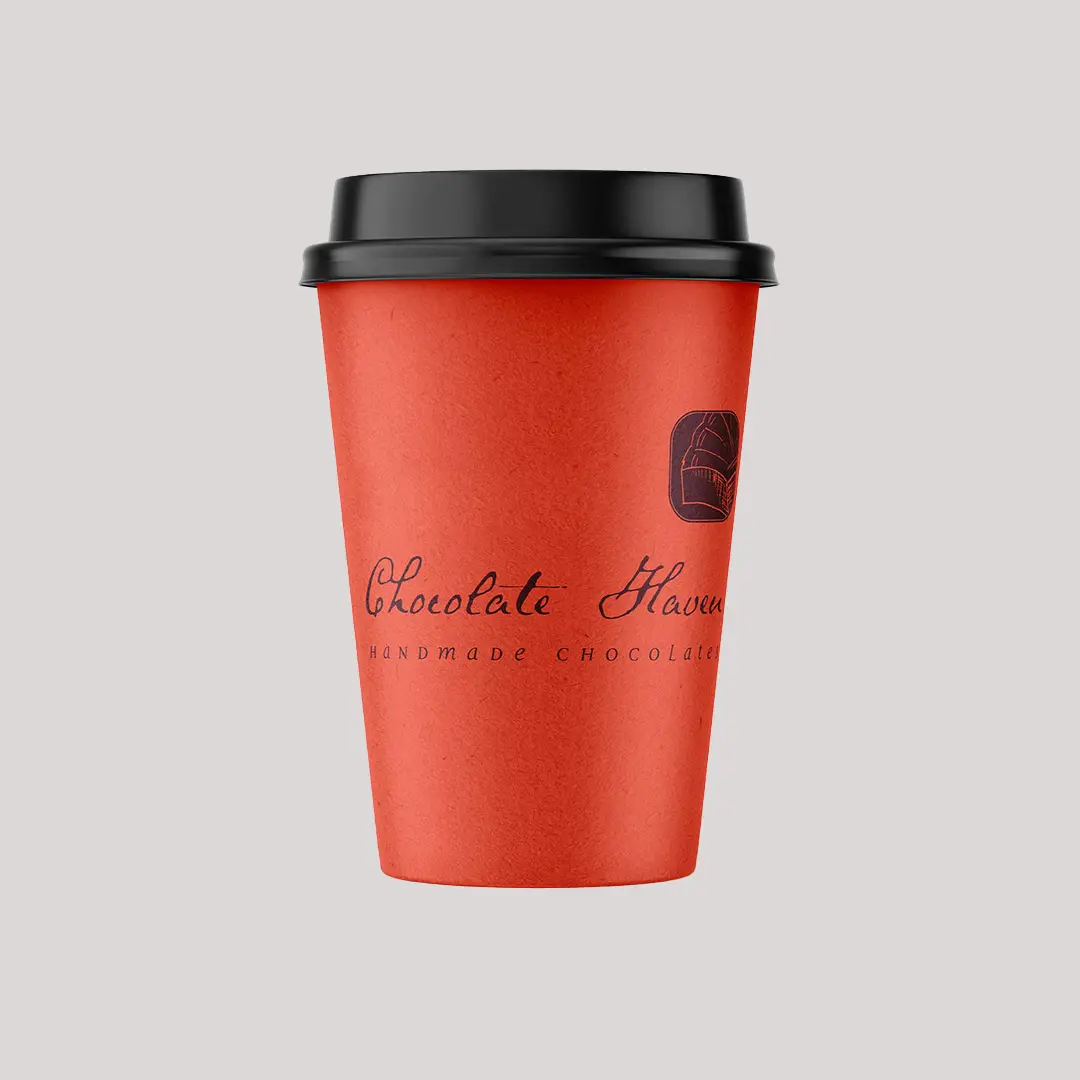 Cardboard Cups With Lids printed for a UK food business