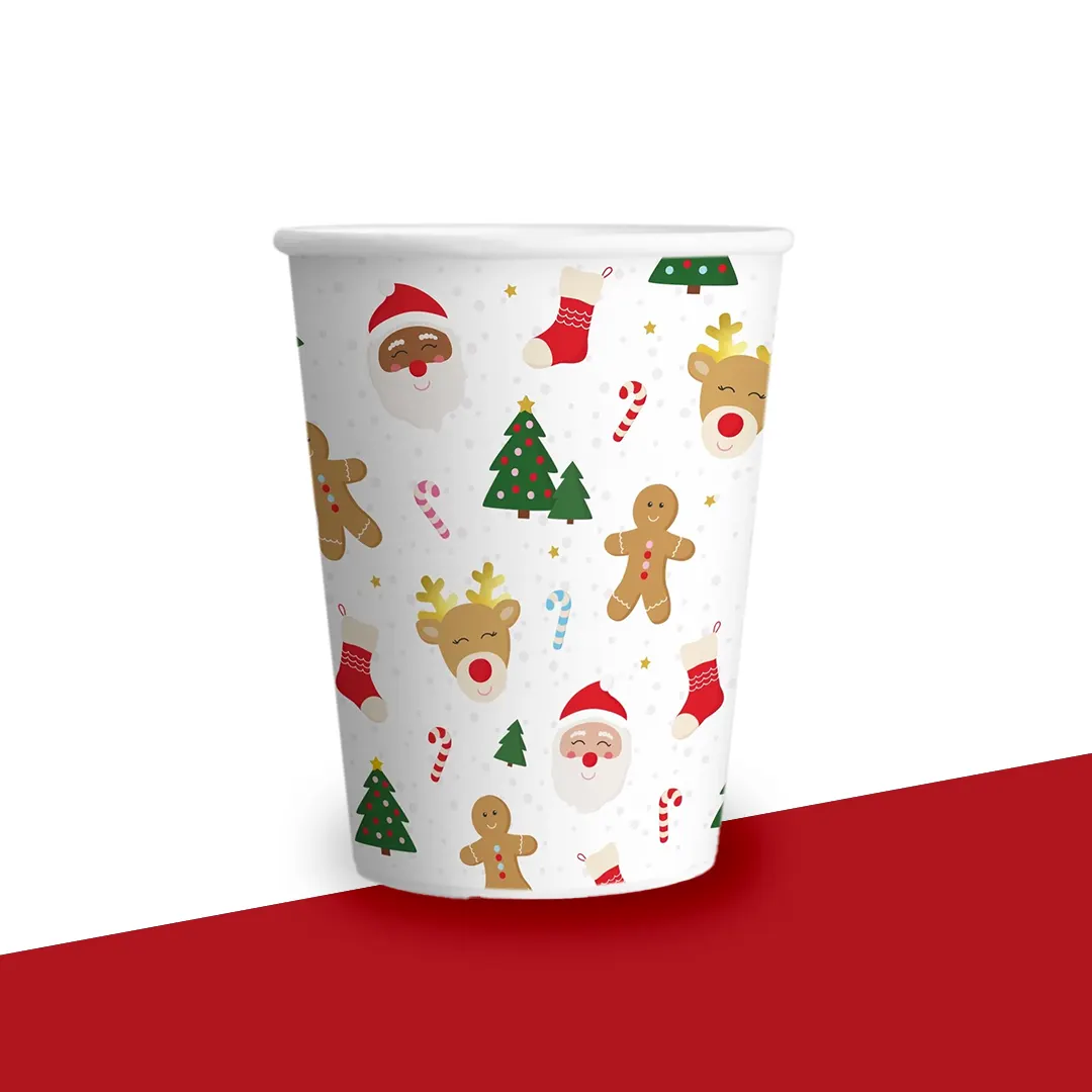 Christmas Paper Cups printed for a UK food business