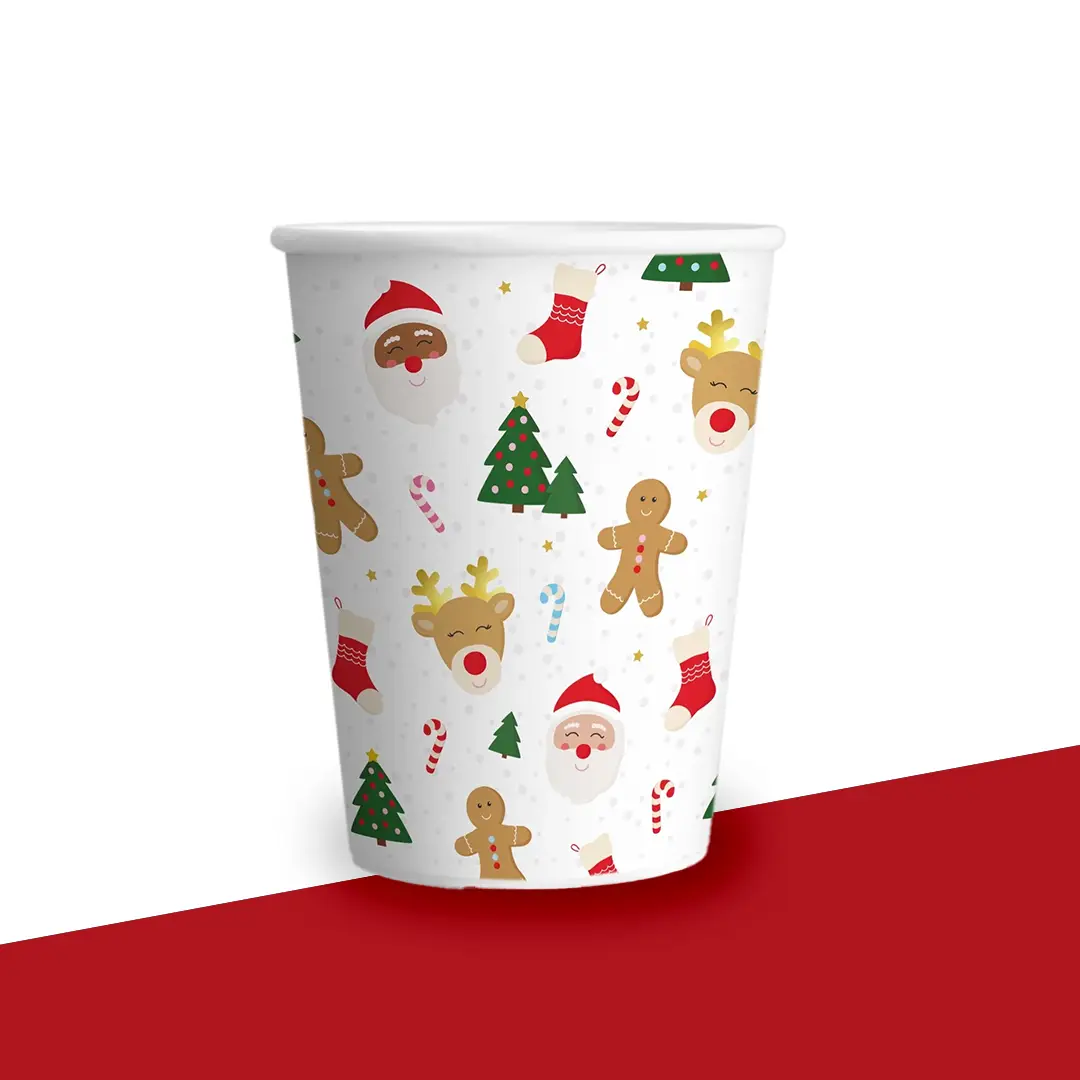 Christmas Paper Cups printed for a UK food business
