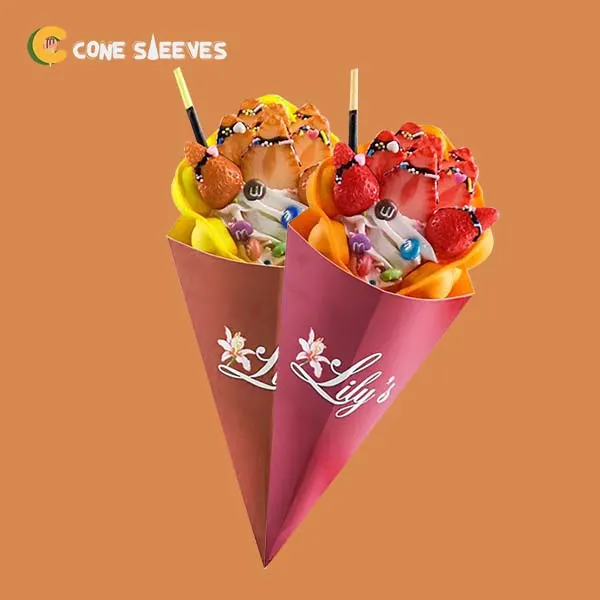Crepe Cone Packaging printed for a UK food business