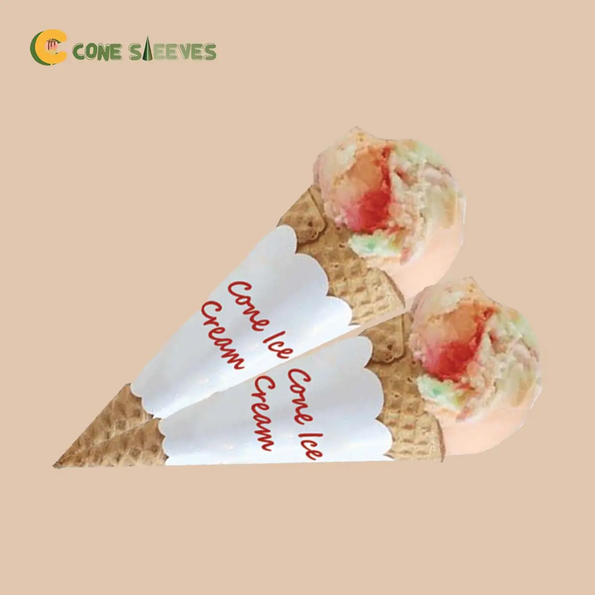 Custom Cardboard Cone Sleeves printed for a UK food business