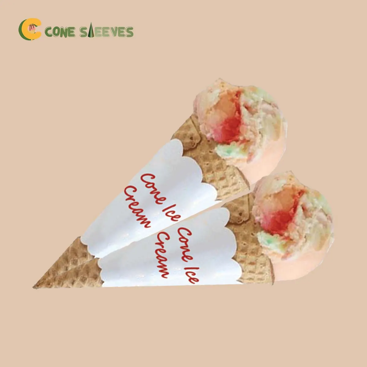 Custom Cardboard Cone Sleeves printed for a UK food business