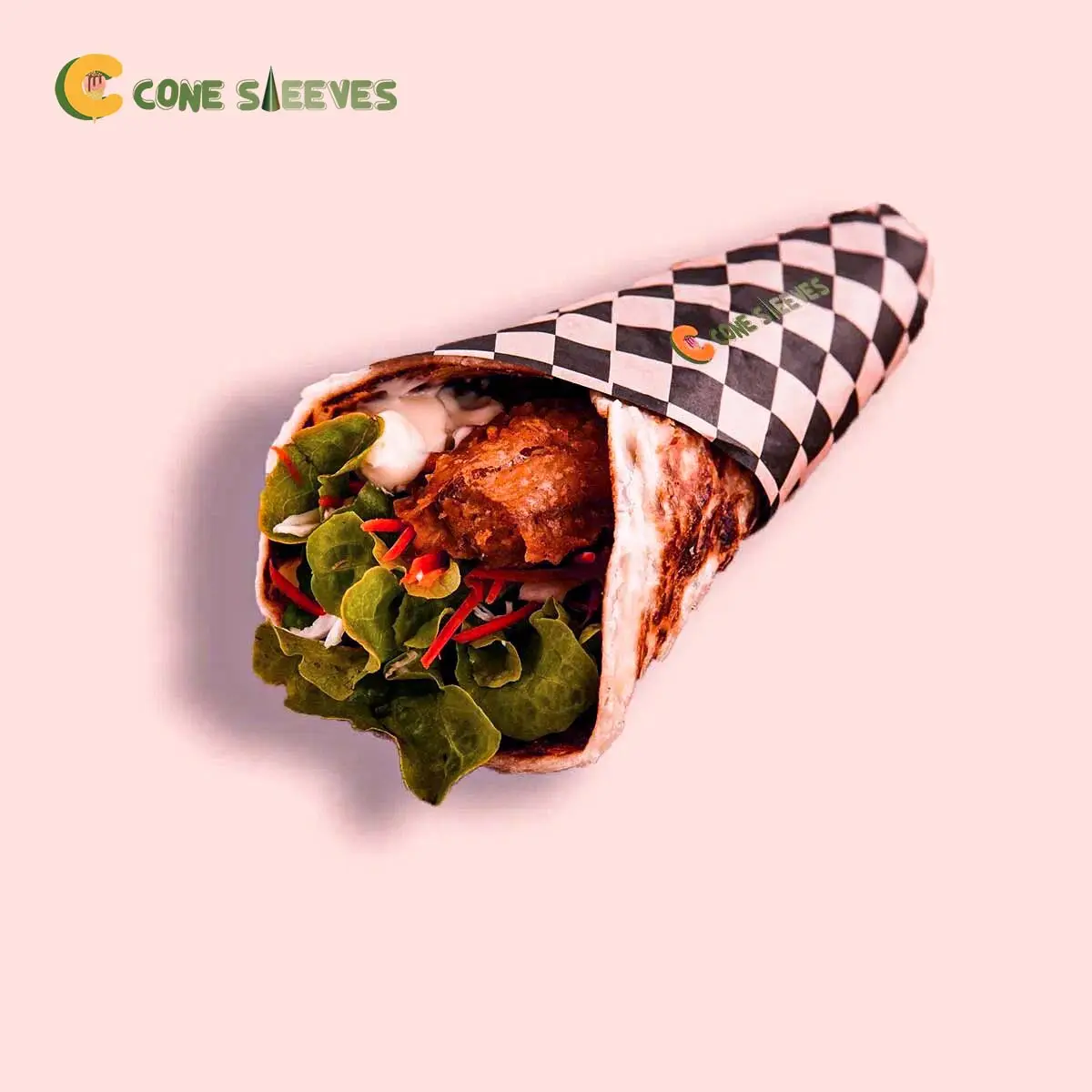 Custom Chicken Cone Sleeves printed for a UK food business