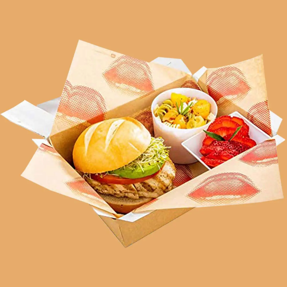 Custom Food Basket Liners printed for a UK food business