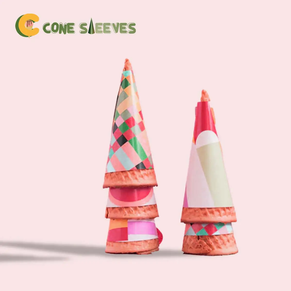 Custom Ice Cream Cone Wrappers printed for a UK food business