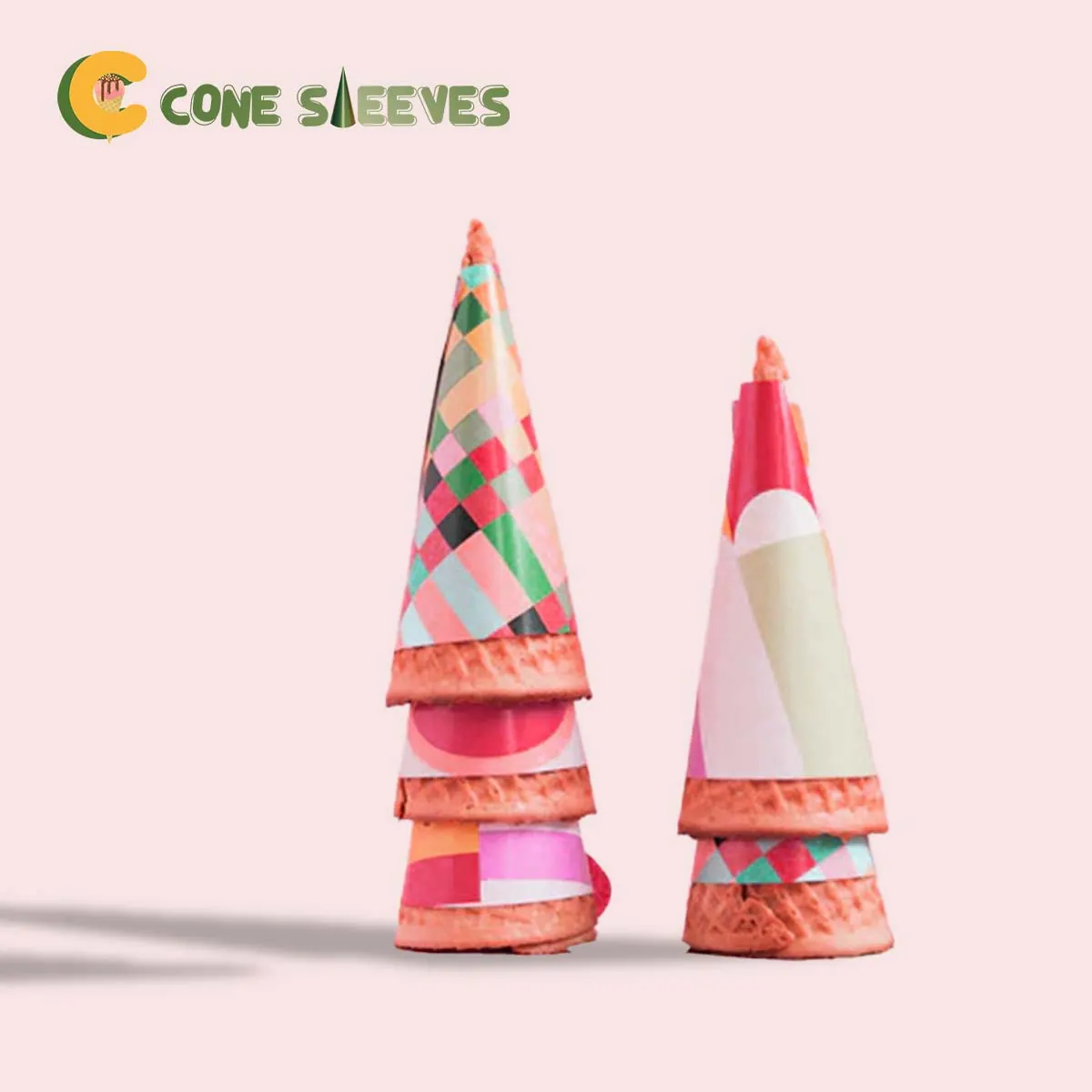 Custom Ice Cream Cone Wrappers printed for a UK food business