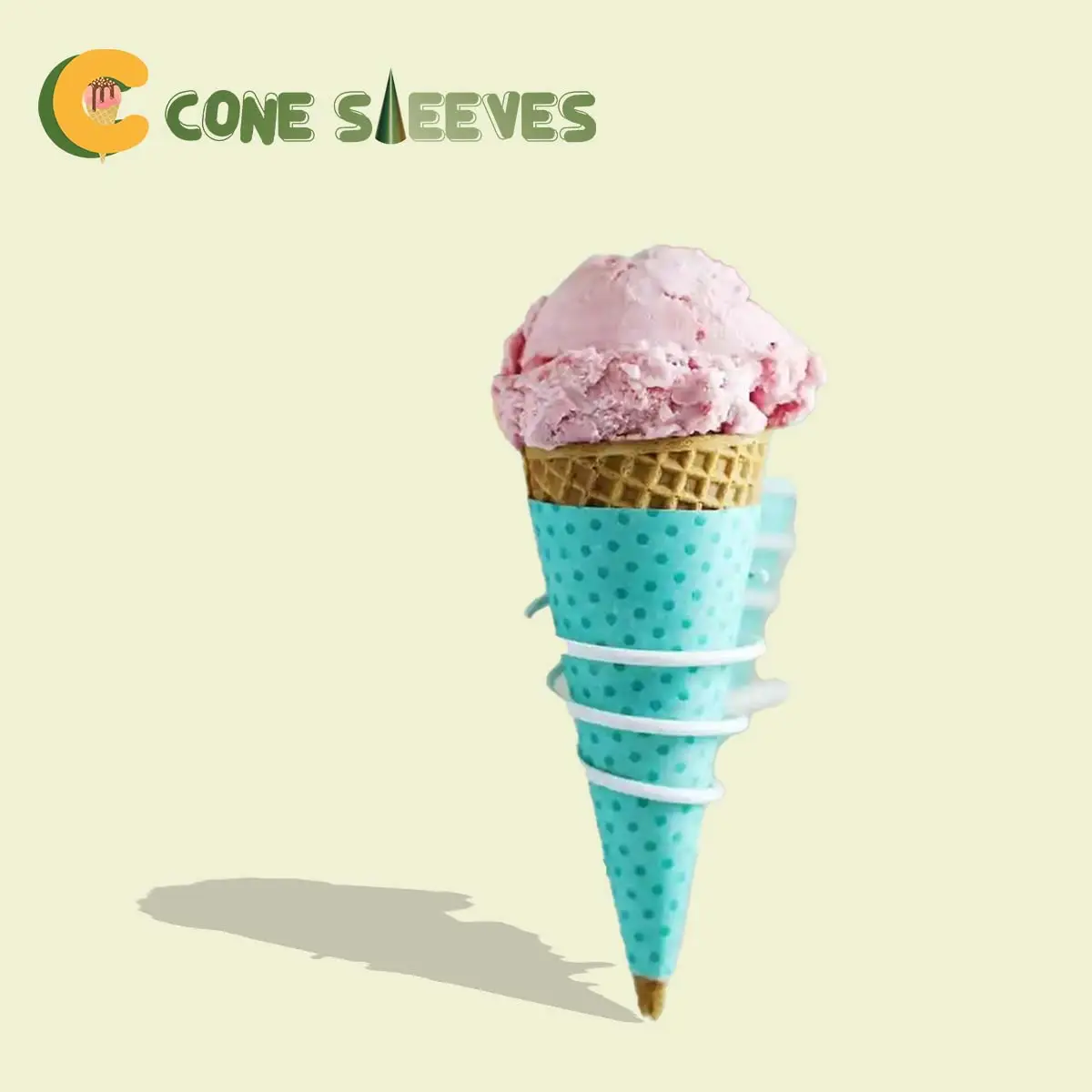 Polka Dot Ice Cream Cone Sleeves printed for a UK food business