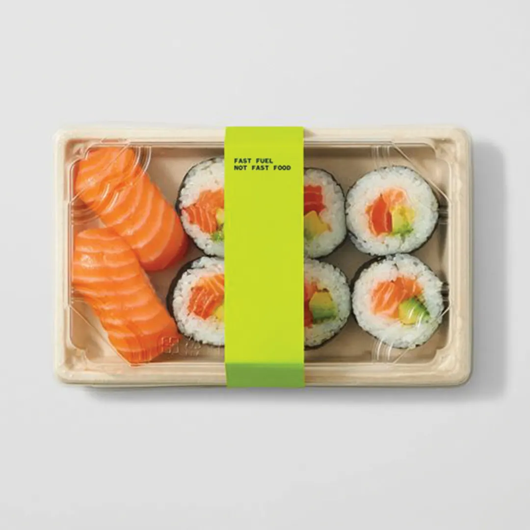 Custom Sushi Sleeves printed for a UK food business